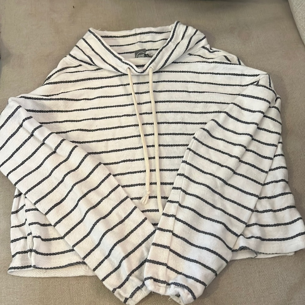 Paper Crane soft striped cowl neck top